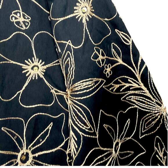 VTG NWOT Life Style Plus Floral Embroidered Amber Beaded Cotton Button Up Top 2X - Picture 9 of 16